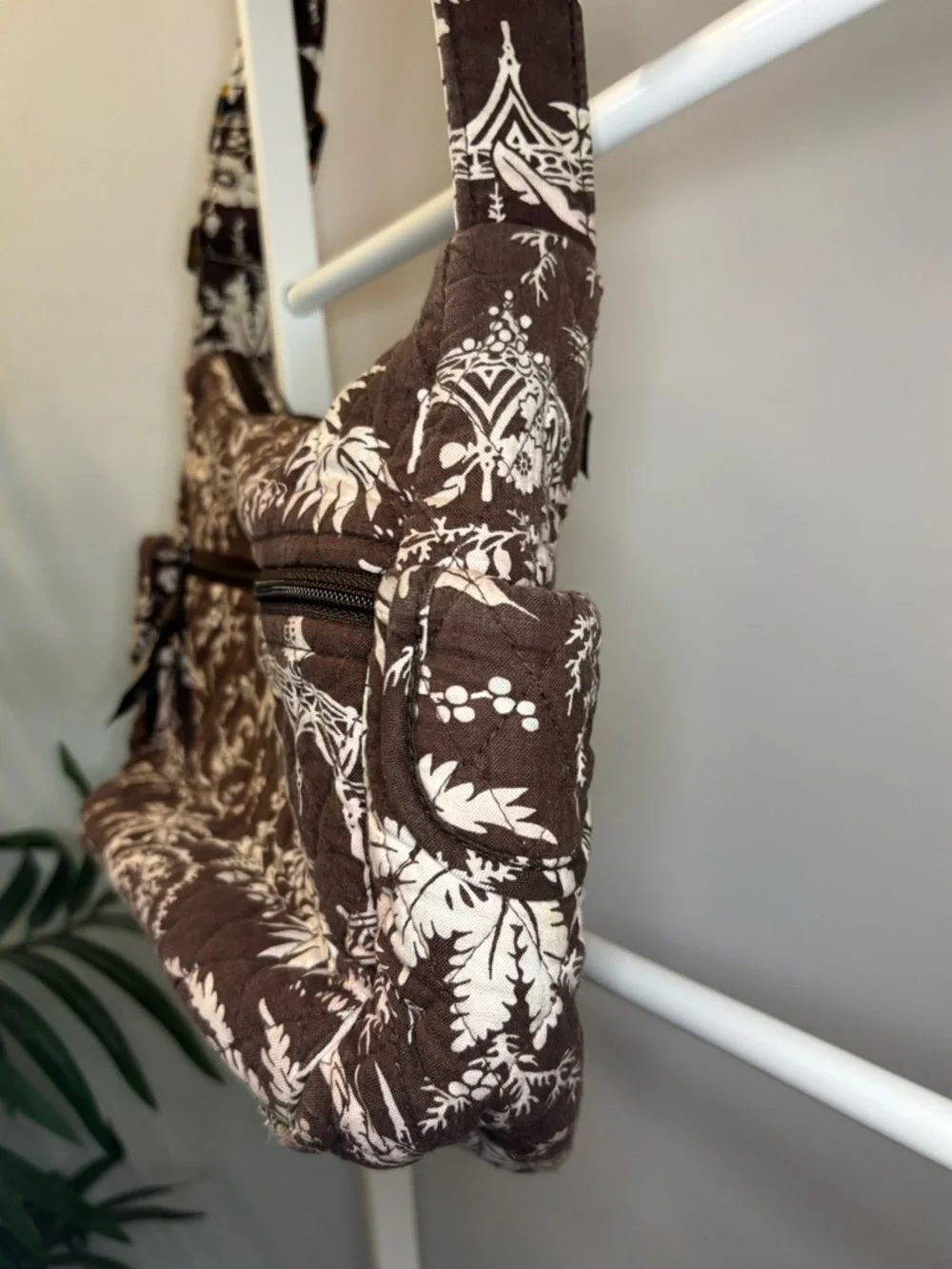 Vera Bradley Brown & Pink Quilted Floral Bag - Picture 10 of 16